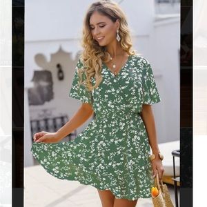 Floral Green Shein Dress